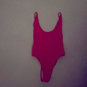 Red one piece bathing suit